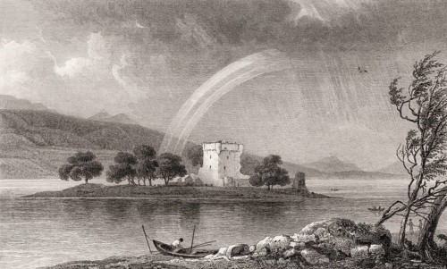 Loch Leven Castle, from Kinross, Scotland, 19th century, from Modern Athens by Th. H. Shepherd