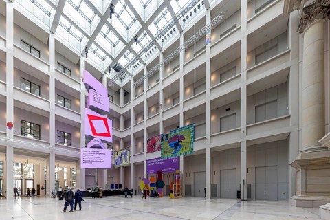 City Palace and Humboldt Forum. Interior view of the museum. Berlin, Germany