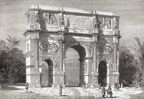 The Arch of Constantine, Via triumphalis, Rome, Italy, 19th Century