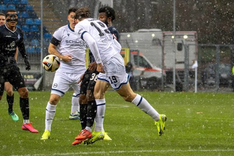 Football 3rd division, 2024/25 season, matchday 19: Waldhof Mannheim vs Arminia Bielefeld