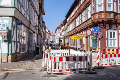 Construction site, Duderstadt, Lower Saxony, Germany
