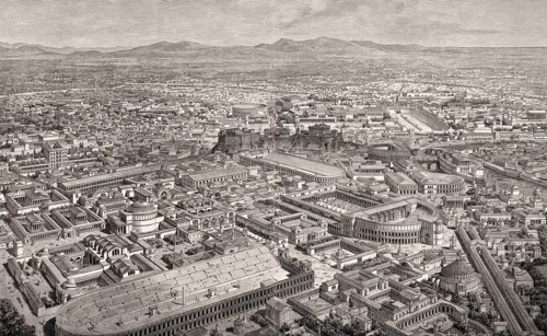 Reconstruction of the cityscape of Rome, 3rd century