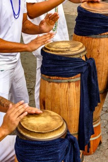 Drums on the streets of Brazil during Umbanda festivities