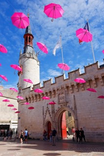 Historic City Hall of La Rochelle, Hôtel de Ville, exterior view with Belfry bell tower,