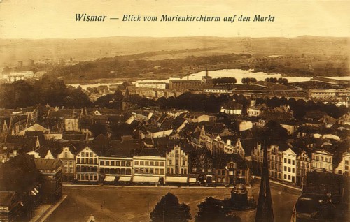 Historical postcard, picture postcard, Wismar, Mecklenburg-Western Pomerania, Germany, digitally