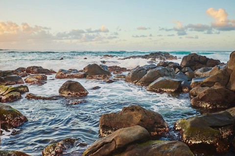 Landscape of the Laniakea Beach, Haleiwa, Hawaiian Island Oahu, O?ahu, Hawaii, Aloha State, United