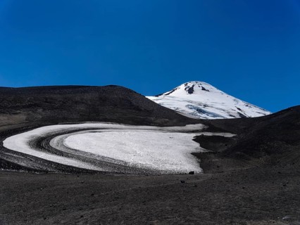 Landscape at the snow-covered Osorno volcano, Chile