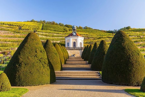 Belvedere in the vineyard, palace gardens Wackerbarth, Radebeul, Saxony, Germany