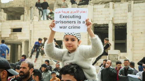 Ongoing protests continue in the city of Daraa, southern Syria, near the Israeli border, condemning