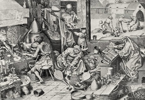 Alchemist's kitchen, 16th century