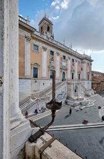 View from the Palazzo Nuovo to the Senatorial Palace (Palazzo Senatorio), Piazza del Campidoglio on