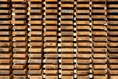 Stacked wooden boards, Oberallgäu, Allgäu, Bavaria, Germany
