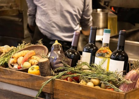 Argentina, San Telmo market restaurants offering parilla grilled meat traditional cuisine .