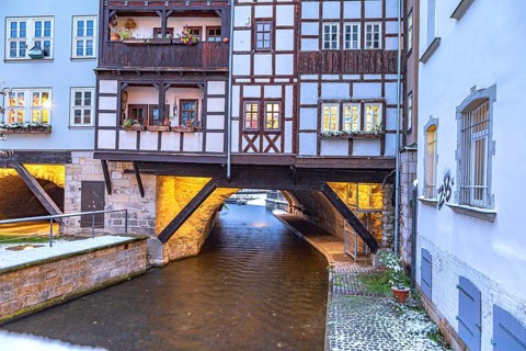 Krämerbrücke in Erfurt, Thuringia, Germany