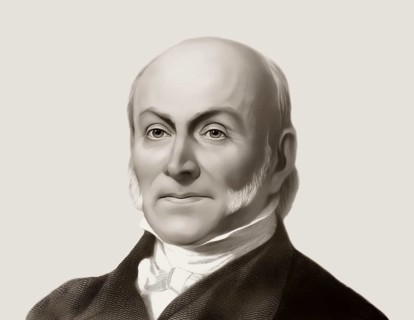 Portrait of John Quincy Adams, 1767-1848, 6th president of the United States, digitally altered