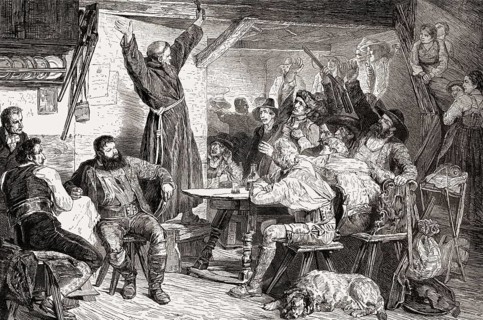 The Capuchin friar Joachim Haspinger calls the Tyrolese to freedom, Tyrolean Rebellion, 1809
