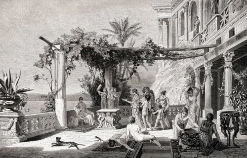 Roman emperor Tiberius Claudius Caesar Augustus Germanicus at his Villa Jovis, Capri, Italy