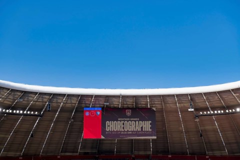 Scoreboard, information for spectators for choreo choreography for the 125th anniversary of FC