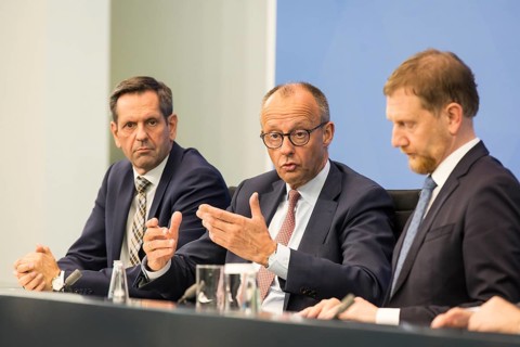Olaf Lies (SPD, Minister President of Lower Saxony), Federal Chancellor Merz (CDU, Federal