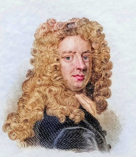 Sir Samuel Garth, 1661 to 1719, English writer and physicist, coloured woodcut from Crabbe's