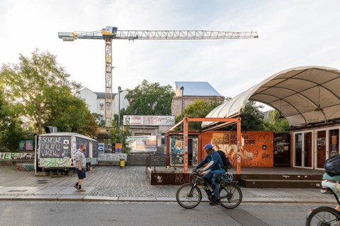 Construction site at the Kulturhaus Scheune in Alaunstraße, Dresden, Saxony, Germany