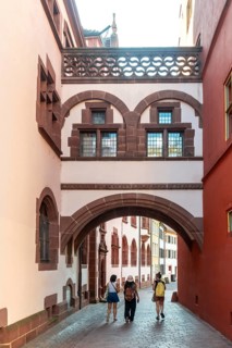 Enjoying summer tourism in the city of Freiburg im Breisgau, Germany