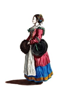 Historical clothing, fashion through the ages, traditional costume of a farmer from near Pisa,
