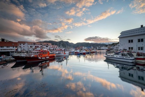 Port in Honningsvåg, Magerøya Island, Nordkapp, Troms og Finnmark, Norway