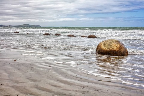 Moeraki Boulders Beach, Otago, Neuseeland
