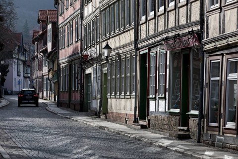 Half-timbered houses in the old town centre, Wernigerode, Harz, Saxony-Anhalt, Germany