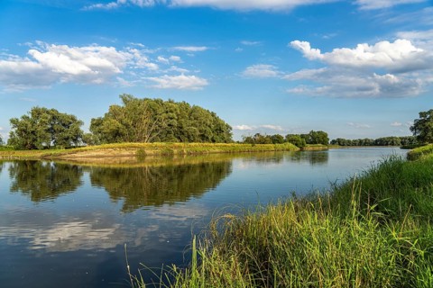The Elbe near Buch, a district of Tangermünde, Saxony-Anhalt, Germany