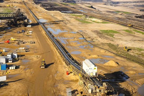 Hambach open-cast lignite mine, Rhine-Erft district, North Rhine-Westphalia, Germany
