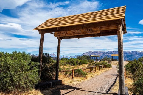 Viewpoint at Laguna Verde, Mining company Minera Cerro Bayo extracts precious metals, west of Chile