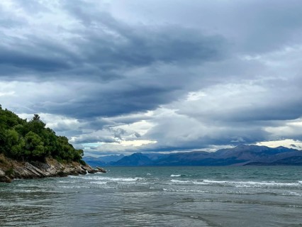 Kalamaki, Corfu, Greece, View from Kalamaki beach in the north-east of the Greek island of Corfu
