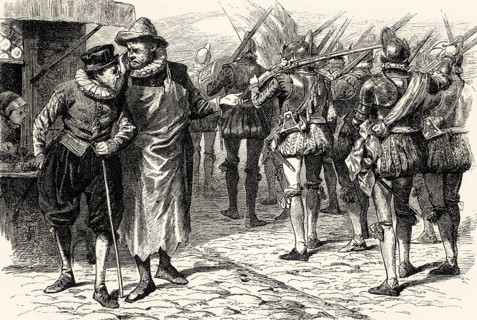 ACT IV., SCENE I., A Street, Jetter, Carpenter, scene from EGMONT by Johann Wolfgang von Goethe