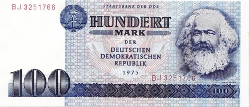Banknote, banknote, 100 Mark, 1975, GDR, reproduction of a historical banknote