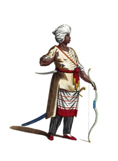 Historical clothing, fashion over time, clothing of a man from Ethiopia, around 1580, digitally