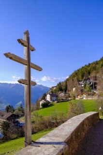 Weather cross at St. Kathrein church, Hafling, Meran, South Tyrol, Italy