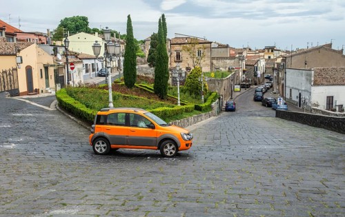 Street with traffic in Melfi, Potenza, Basilicata region, Italy, Southern Europe