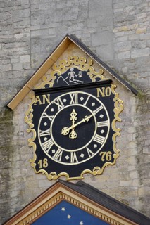 Clock at St. Johanniskirche, Billerbeck, Münsterland, North Rhine-Westphalia, Germany