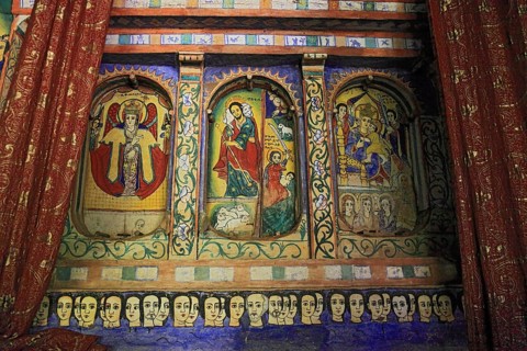 Ahamra region, Azoa Maryam round church on the Zeghie peninsula in Lake Tana, Lake Tsana or Lake