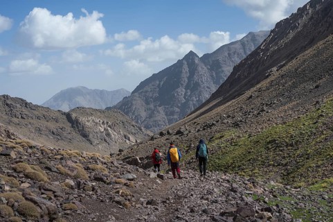 The trail to Toubkal, the highest mountain in North Africa