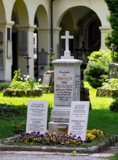 Grave of Leopold and Constanze Mozart, Sebastian Cemetery, Church of Saint Sebastian, Salzburg,