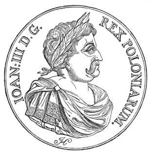 A coin with the portrait of John III Sobieski 1629 - 1696, monarch of the Polish–Lithuanian