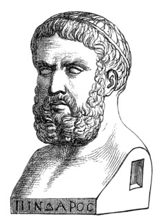 Pindar, c. 522-443 BC, an Ancient Greek lyric poet from Thebes
