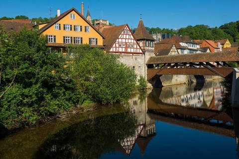 Medieval town and half-timbered houses, Schwäbisch Hall, Old Town, Kocher Valley, Kocher,