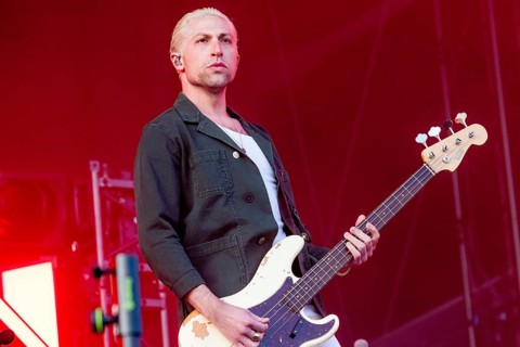 Adenau, Germany, 7 June 2024: Michael Shuman from Queens of the Stone Age plays at Rock am Ring.