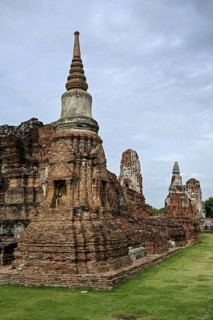 Ruined temple in Wat Mahathat, Temple of the Great and Holy Relic, Ayutthaya, Ayutthaya Province,