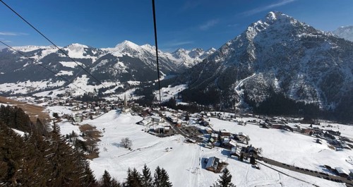 Klein Walsertal Mittelberg Cable car station to Walmendinger Horn Austria