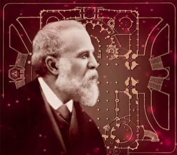 Portrait of Antoni Gaudí i Cornet, 1852 – 1926, Catalan architect and designer from Spain, the